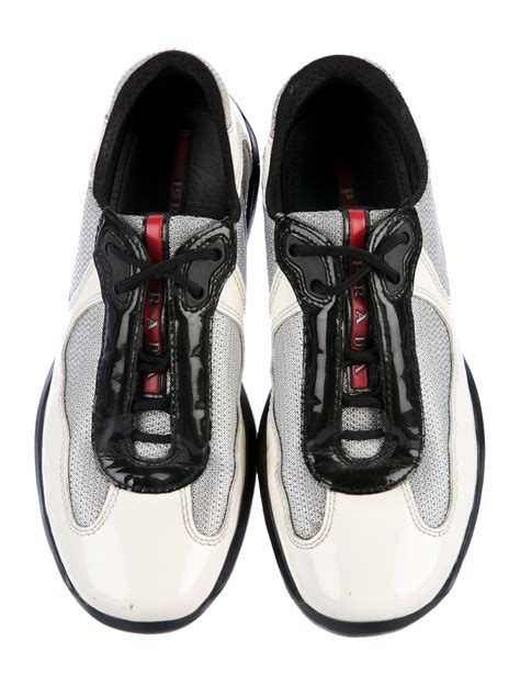 prada sport leather low-top sneakers top|Prada sneakers no lace.